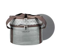 Tmrioplep Pie carrier, casserole carrier with holder, double round insulated bag, casserole carrier for hot and cold foods (Grey)