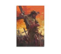 TMRL Art Poster of Jesus Christ Crucified Poster Canvas Wall Art Decor Living Room Modern Family Bedroom 12x18inch(30x45cm) Unframe-style