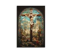 TMRL Art Poster of Jesus Christ Crucified Poster Canvas Wall Art Decor Living Room Modern Family Bedroom 20x30inch(50x75cm) Unframe-style
