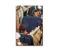 TMRL Little Girl Observing Lover by Norman Rockwell Canvas Art PosterWall Art Canvas Poster Music Albums And Movies Decorative Painting for Living Bed Room 16x24inch(40x60cm) Unframe-style