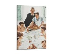 TMRL Norman Rockwell Painter's Work《Freedom from Want》printed PostersWall Art Canvas Poster Music Albums And Movies Decorative Painting for Living Bed Room 08x12inch(20x30cm) Frame-style