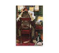 TMRL Norman Rockwell Painter's Work《office》printed PostersWall Art Canvas Poster Music Albums And Movies Decorative Painting for Living Bed Room 20x30inch(50x75cm) Unframe-style
