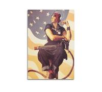 TMRL Norman Rockwell Painter's Work《Rosie The Riveter》PostersWall Art Canvas Poster Music Albums And Movies Decorative Painting for Living Bed Room 12x18inch(30x45cm) Unframe-style