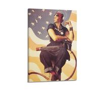 TMRL Norman Rockwell Painter's Work《Rosie The Riveter》PostersWall Art Canvas Poster Music Albums And Movies Decorative Painting for Living Bed Room 24x36inch(60x90cm) Frame-style