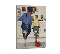 TMRL Norman Rockwell Painter's Work《The Runaway》PostersWall Art Canvas Poster Music Albums And Movies Decorative Painting for Living Bed Room 12x18inch(30x45cm) Frame-style