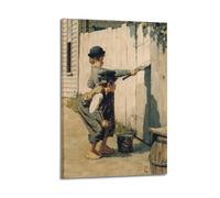 TMRL Norman Rockwell Painter's Work《Tom Sawyer Whitewashing The Fence》PostersWall Art Canvas Poster Music Albums And Movies Decorative Painting for Living Bed Room 16x24inch(40x60cm) Frame-style