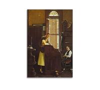TMRL The Marriage License by Norman Rockwell Canvas Art PosterWall Art Canvas Poster Music Albums And Movies Decorative Painting for Living Bed Room 20x30inch(50x75cm) Unframe-style