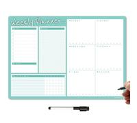 TMS A3 Magnetic Weekly Planner | Made in The UK | Fridge Whiteboard, Memo Board, to Do List, Calendar or Organiser for Work, Office or Family Planning + Dry Erase Pen | Dark Mint (42 x 30cm)
