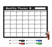 TMS A3 Monthly Planner Whiteboard | Magnetic Fridge Calendar for Meal Prep, Work or Family Planning | Made in the UK (A3, Bold Black)