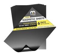TMS A4 Magnetic Sheets - Magnets for Crafts, 0.5mm Flexible Sheeting for Die Storage, Art, Crafts or Making your own Fridge Magnets - 6 Pack - by The Magnet Shop