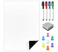 TMS A4 Magnetic Whiteboard for Fridge | Dry Wipe Board with Pens & Magnets