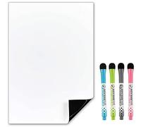 TMS A4 Magnetic Whiteboard for Fridge | Kitchen White Board with Dry Wipe Pens for Memos, Notes or Reminders | use as Notice Board, Weekly Meal Planner or to Do List