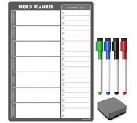 TMS A4 Weekly Meal Planner for Fridge | Magnetic Whiteboard Calendar and Shopping List | Use for Food Prep and Family Planning | Dry Wipe Memo Board for Kitchen | Made in the UK [30 x 21cm]