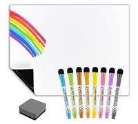 TMS Fridge Magnet Whiteboard Large 50 x 30cm - use as Magnetic Weekly Planner, Dry Wipe Memo Board, Meal Planner, Kitchen Notice Board for Notes or Reminders, to Do List with Dry Erase Markers