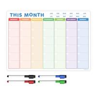 TMS Magnetic Monthly Calendar, Weekly Planner and Daily Organiser for School, Home and Office | Track Chores, Homework, Meetings, Appointments