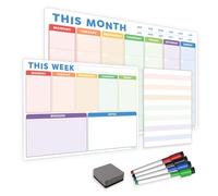 TMS Magnetic Monthly Calendar, Weekly Planner and Daily Organiser for School, Home and Office | Track Chores, Homework, Meetings, Appointments (Monthly, Weekly Planner & Notepad, A3, A4 & A5)