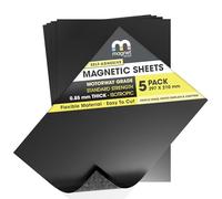 TMS Magnetic Sheets Self-Adhesive | Make Car, Taxi or Vehicle Signs | Use for Crafts or Metal Die Storage | Strong, Sticky & Flexible | 5 Pack | 0.85mm thick | A4 (30×21cm)