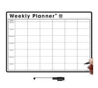 TMS Magnetic Weekly Planner for Fridge | Made in The UK | Whiteboard, Memo Board, Calendar or Organiser for Work or Family Planning (White Six Column, A3 (42 x 30cm))