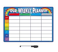 TMS Magnetic Weekly Planner for Fridge | Made in The UK | Whiteboard, Memo Board, Calendar or Organiser for Work or Family Planning (Blue Family, A3 (42 x 30cm))