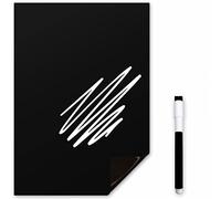 TMS Magnetic Whiteboard for Fridge | Kitchen White Board with Dry Wipe Pen for Memos, Notes or Reminders | use as Notice Board, Weekly Meal Planner or to Do List (Black, A4 (30 x 21cm))