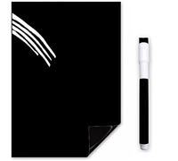 TMS Magnetic Whiteboard for Fridge | Kitchen White Board with Dry Wipe Pen for Memos, Notes or Reminders | use as Notice Board, Weekly Meal Planner or to Do List (Black, A5 (21 x 15cm))