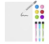 TMS Magnetic Whiteboard Sticker | Self-Adhesive Notice Board to Stick on Wall | Dry Erase Message Board for Office, Home | Use as Weekly Planner for Notes or Reminders A4 [30 x 21cm]