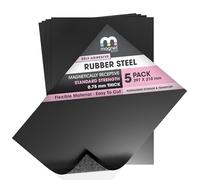 TMS Rubber Steel Sheets | Soft Metal Ferrous Sheet for Wargaming Miniature Storage, Magnetic Displays or Hobby Purposes | 5 Pack | 0.75mm thick | A4 (30×21cm)