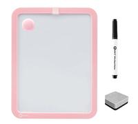 TMS Small Magnetic Whiteboard for Fridge | A4 Mini Dry Erase Notice Board for Memos or Notes | Kids White Board for Home, Kitchen or Planner Use | Includes Dry Wipe Marker and Eraser (Pink Sherbert)