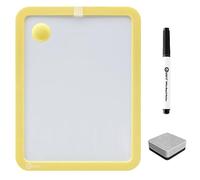 TMS Small Magnetic Whiteboard for Fridge | A4 Mini Dry Erase Notice Board for Memos or Notes | Kids White Board for Home, Kitchen or Planner Use | Includes Dry Wipe Marker and Eraser (Primrose)