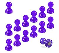 TMS Small Strong Fridge Magnets, 14 Purple Magnetic Push Pins for Whiteboards, Office Calendars, Wire Wall Notice Boards, Maps, Memo Boards, Neodymium Skittle Marker Magnets (Purple, Small (14 Pins))