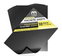 TMS Sticky Magnetic Sheets for Photos | 6x4" Photograph Size | Small Magnets for Crafts with Self-Adhesive Backing | Use for Die Storage or Make Fridge Magnets | 6x4 inch, 0.4mm Thick | 10 Pack