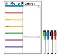 TMS Weekly Meal Planner for Fridge | Magnetic Whiteboard Calendar and Shopping List | Dry Wipe Memo Board for Kitchen | Made in The UK (A4 (30 x 21cm), Colour Style 2)