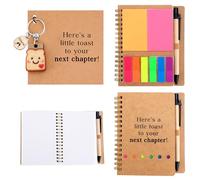 Tmtains 2Pcs New Beginnings Gifts for Women Farewell New Job Gifts for Coworker with Bread Keychain Pocket Notebook Cute Divorce Retirement Graduation Anxiety Relief Good Luck Gift from Best Friends