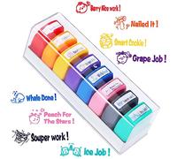 Tmtains 8Pcs Teacher Stamps for Classroom Self-inking Stamps for Teachers Funny Personalized Teacher Stamps for Grading Office Teacher Supplies for Classroom Elementary Homework Reward with Bonus Tray
