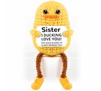 Tmtains Birthday for Sister I Duck Love You Emotional Support Duck Long Legged Cute Funny Crochet Positive Nuggets Partner Inspirational Gifts for Sis Big Little Sister from Sister