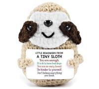 Tmtains Birthday for Women Men Crochet Positive Sloth Funny Cute Emotional Support Nuggets Partner Little Reminders Inspirational Gift Trendy Graduation Gifts for Sisters Friends