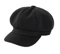 TMTGTS Beret Cap 1/2 Pieces Octagonal Cap Classic Plain Balloon Hat Women's Newsboy Cap Paperboy Hat Comfortable Beret Hat Berets Warm Cabbie Cap for Girls Teenagers Spring Autumn Winter, black, 56-58