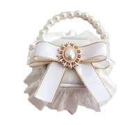 TMTGTS Dog Ring Carrier Wedding L Size Ring Box for Dogs with Bow Pearl Decoration Removable Wedding Collar for Dogs Dog Collar with Ring Box for Marriage Proposal Engagement Wedding (10#)