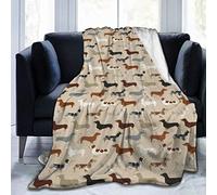 TMVFPYR Christmas Dachshund Throw Blanket of Plush Fuzzy Fleece Lightweight Soft Warm Cozy Multipurpose for Couch and Sofa Picnic Beach AC RoomTravel Outdoor Decorative