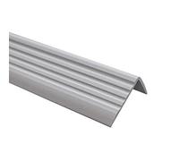 TMW Profiles PVC Bullnose Stair Nosing 40mm × 25mm - Self-Adhesive - Anti-Slip, 1.18m (Silver)