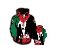 (TMW121-2, S) Free Palestine Flag Printing Hoodie Shirt