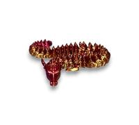 TMW3DPrintshop 3D Printed Articulated Dragons - Vibrant Colour Gradient Fidgets - Custom Unique Gifts - Colourful Stress Relief Pet for Adults & Children (Fire Dragon)