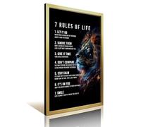 TMWHONG 7 RULES OF LIFE (1) Quote Poster Inspirational Canvas Wall Art Motivational Print Quotes Canvas Painting Office Home Wall Decor Gift 08x12inch(20x30cm)