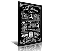 TMWHONG Bathroom Rules Quote Poster Inspirational Canvas Wall Art Motivational Print Quotes Canvas Painting Office Home Wall Decor Gift 08x12inch(20x30cm)