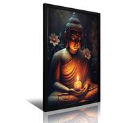 TMWHONG Buddha Beside Lotus Quote Poster Inspirational Canvas Wall Art Motivational Print Quotes Canvas Painting Office Home Wall Decor Gift 08x12inch(20x30cm)