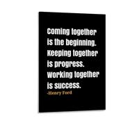 TMWHONG Henry Ford Quote Quote Poster Inspirational Canvas Wall Art Motivational Print Quotes Painting Office Home Wall Decor 12x18inch(30x45cm)