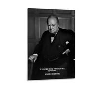 TMWHONG Winston Churchill Hell (1) Quote Poster Inspirational Canvas Wall Art Motivational Print Quotes Painting Office Home Wall Decor 16x24inch(40x60cm)