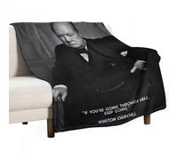 TMWHONG Winston Churchill Hell (1) Throw Blanket Inspirational Motivational Quotes Blankets Soft Lightweight 150x200cm(60x80in)