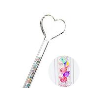 TMXAOK Love Heart Glass Swizzle Sticks with Glitter Rhinestone Crystal Cocktail Stirrers Coffee Drinks Beverage Stirring Stick Hot Chocolate Milk Espresso Stirrers Spoons for Party Cafe Bar, Colorful
