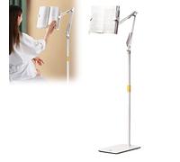 TMXKOOK Floor-Standing Reading Shelf with Adjustable Height and Flexible Gooseneck for Work, School, and Retail Spaces, Ideal Book Holder and Tablet Stand for Kitchen, Gym, and Restaurants